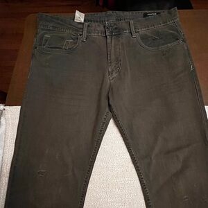 Buffalo David Bitton Men's Dark Olive Relaxed Jeans